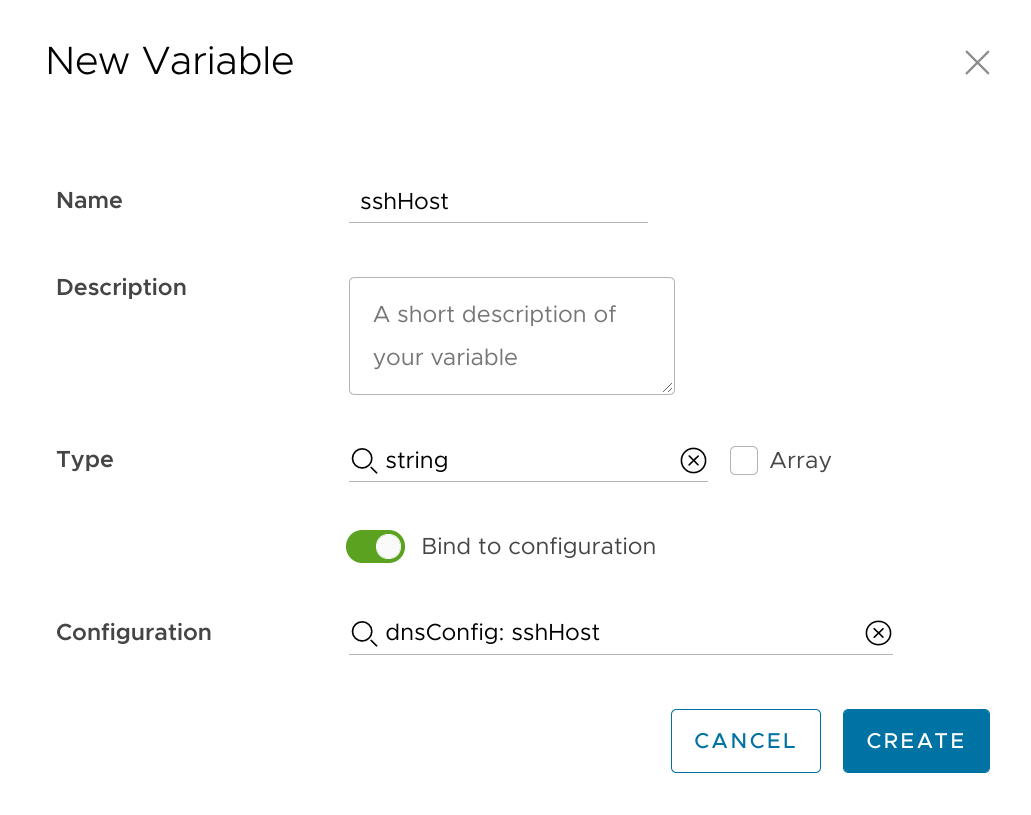 Linking variable to config element