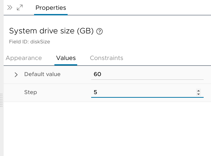 System drive size step