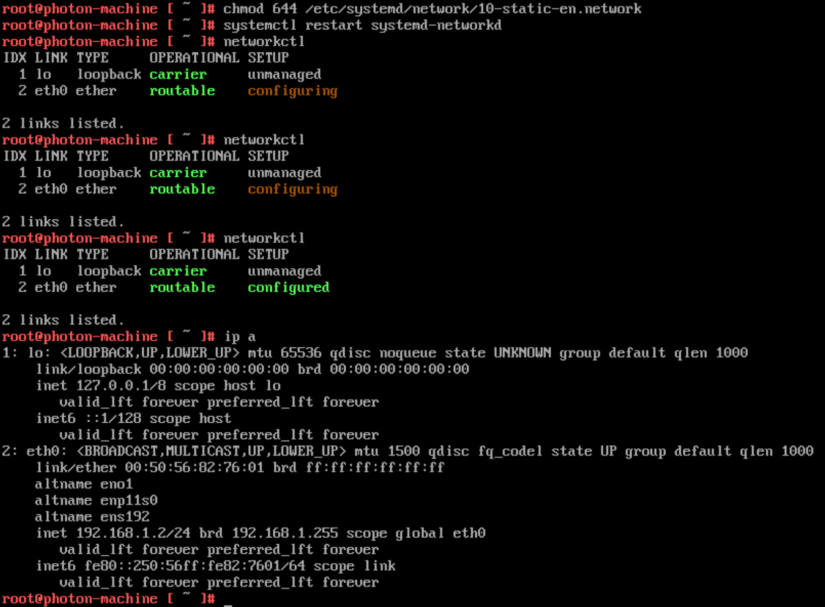 Verifying networking