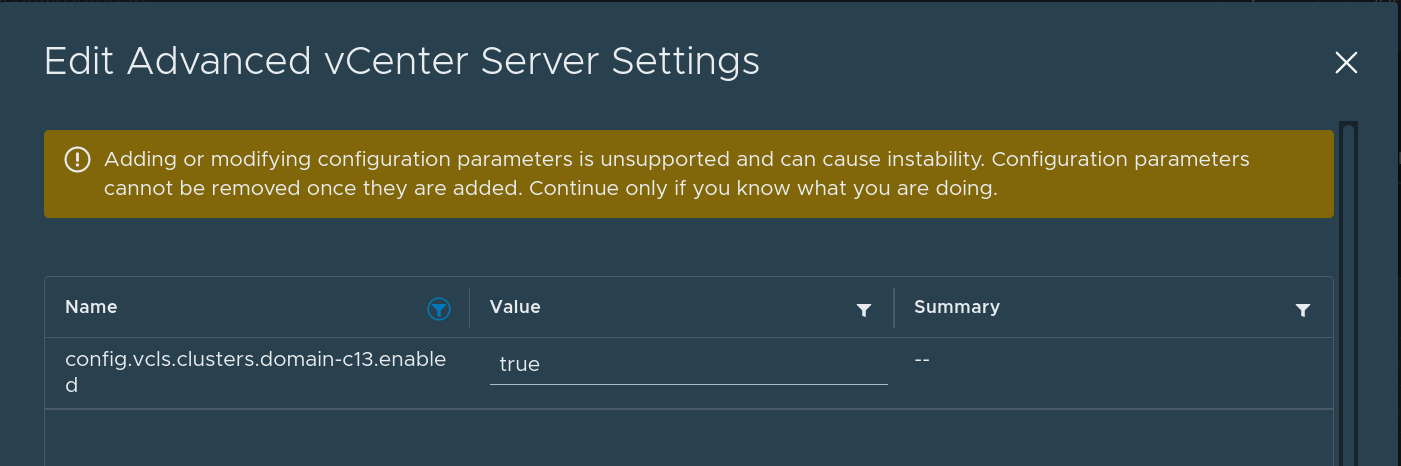 Re-enabling vCLS