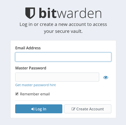 Bitwarden login