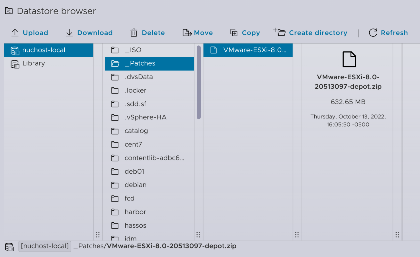 Offline bundle stored on the local datastore