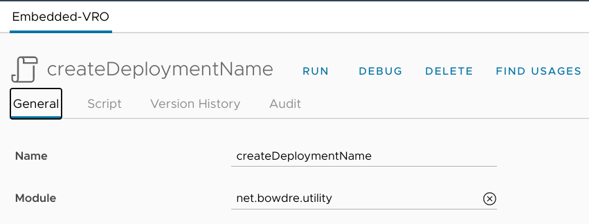 createDeploymentName action