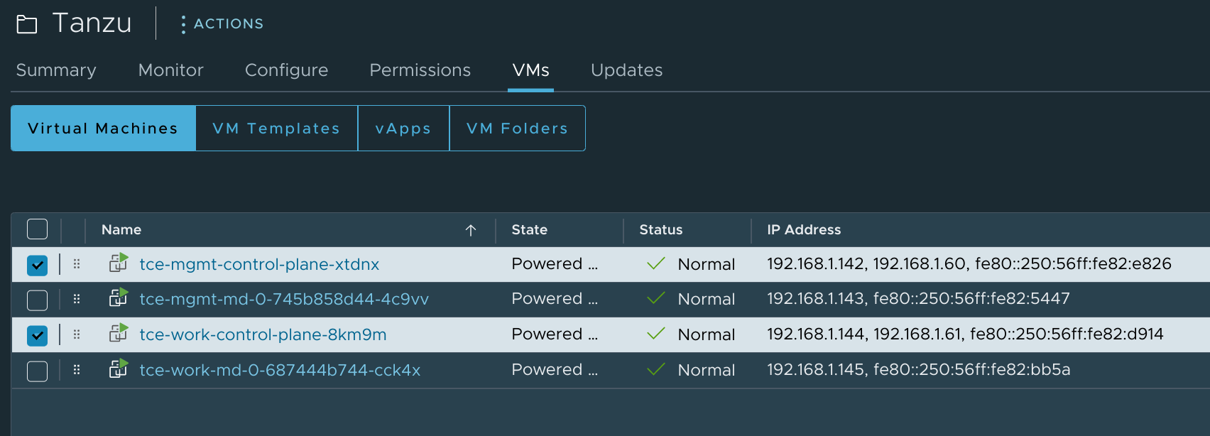 Cluster VMs