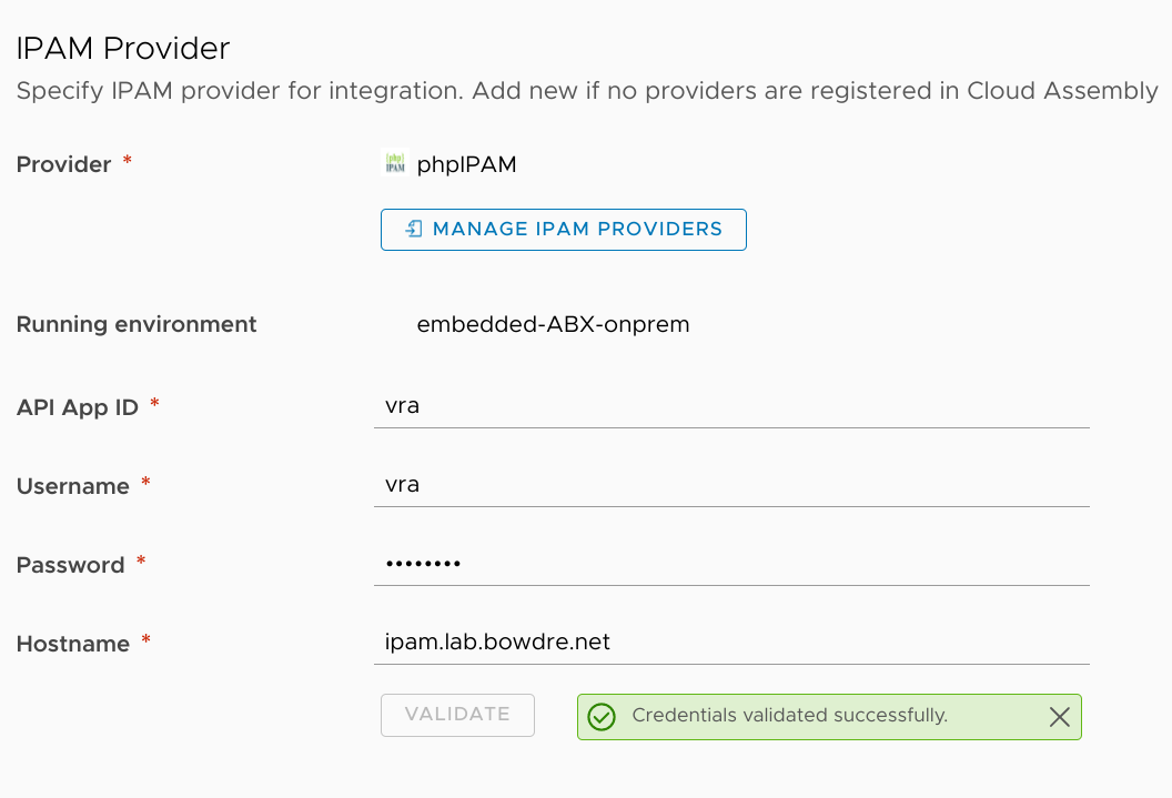 Validating the new IPAM endpoint