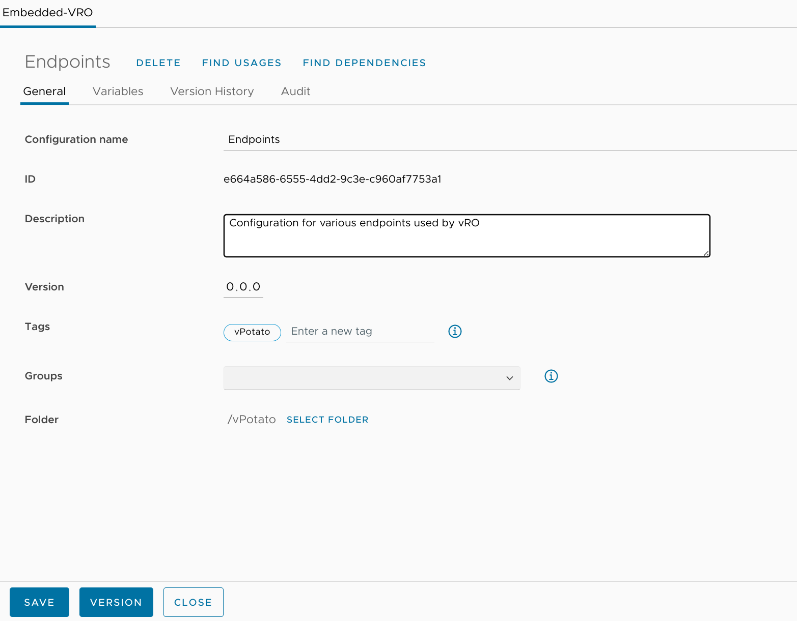 Creating the new Configuration