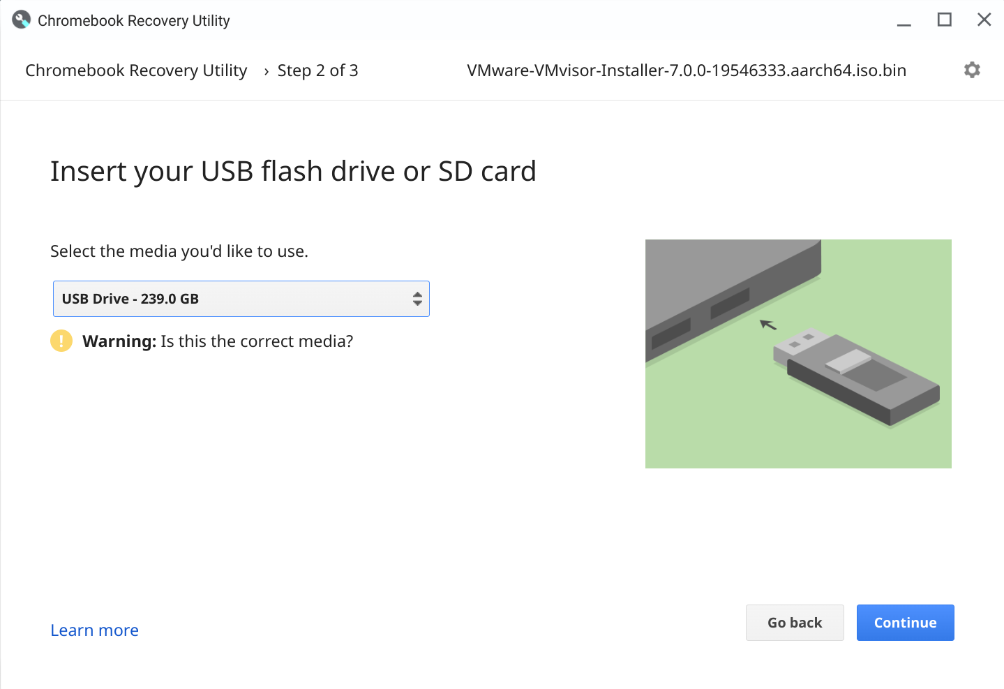 Writing the ESXi installer image