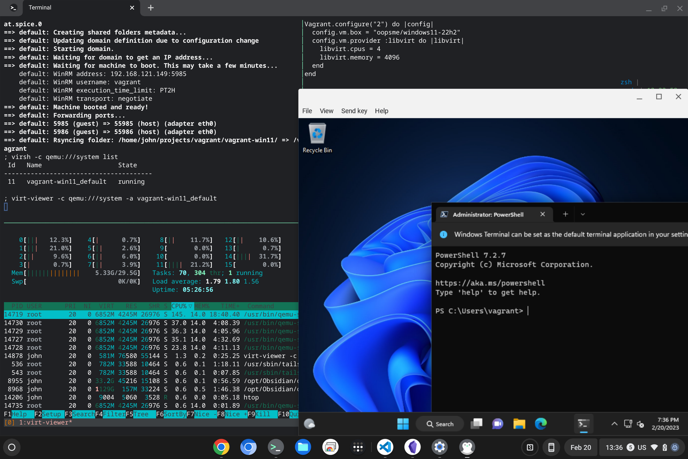 Windows 11 running on a Chromebook!