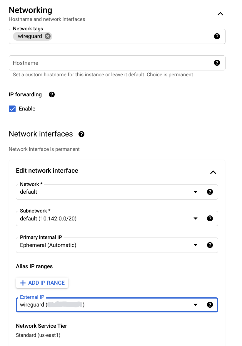 Network configuration