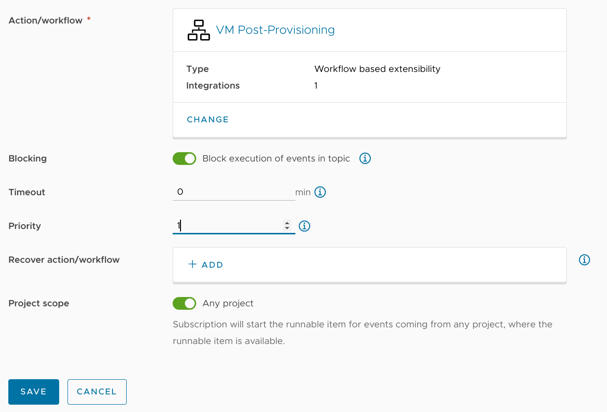 Blocking VM Post-Provisioning