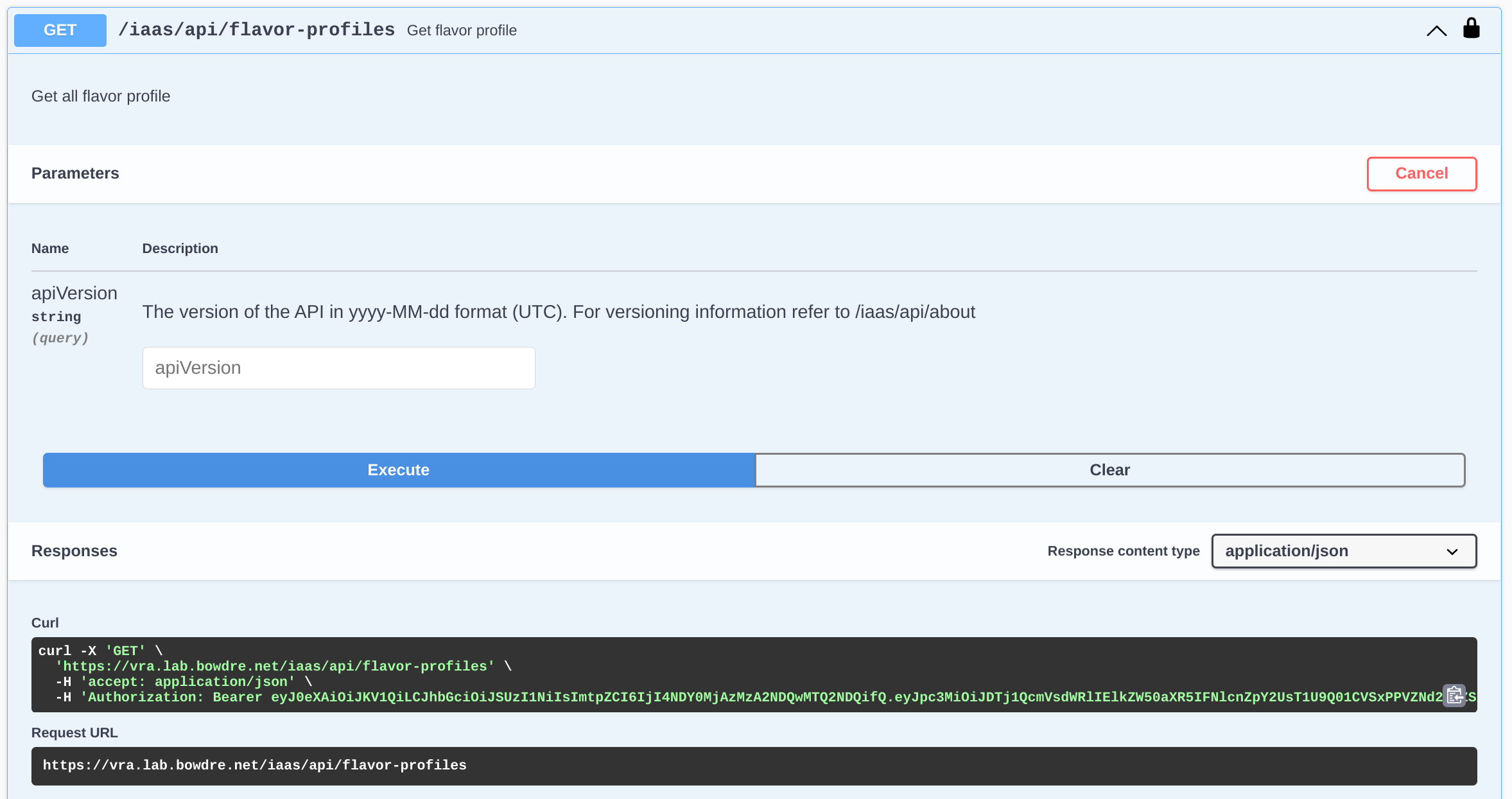 Using Swagger to query for flavor mappings