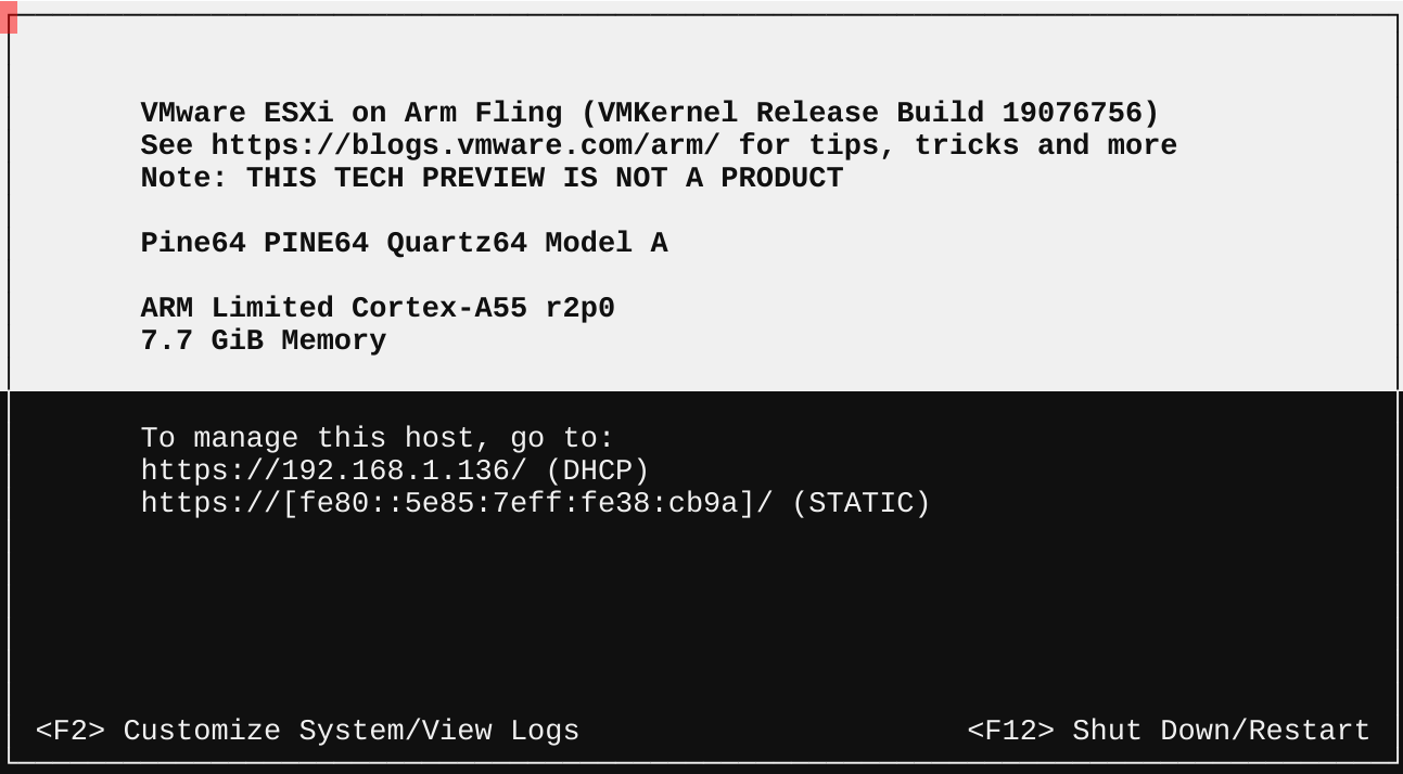 ESXi DCUI