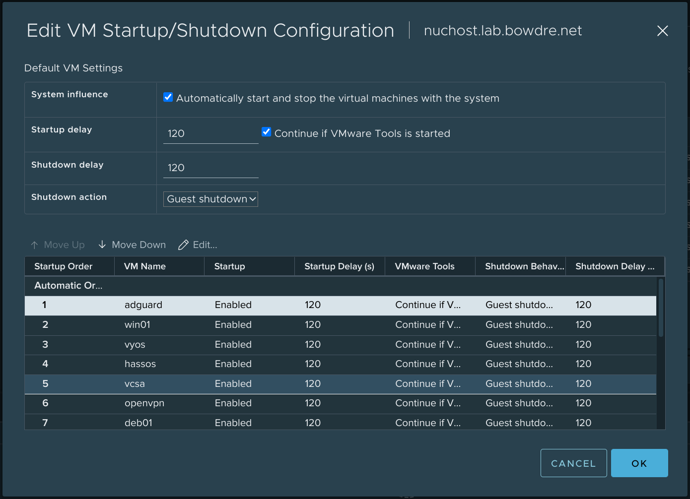 Auto Start-up Options