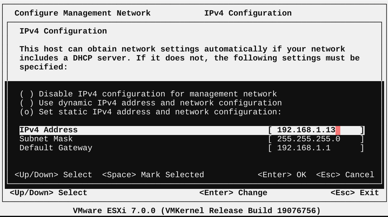 Setting the IP address