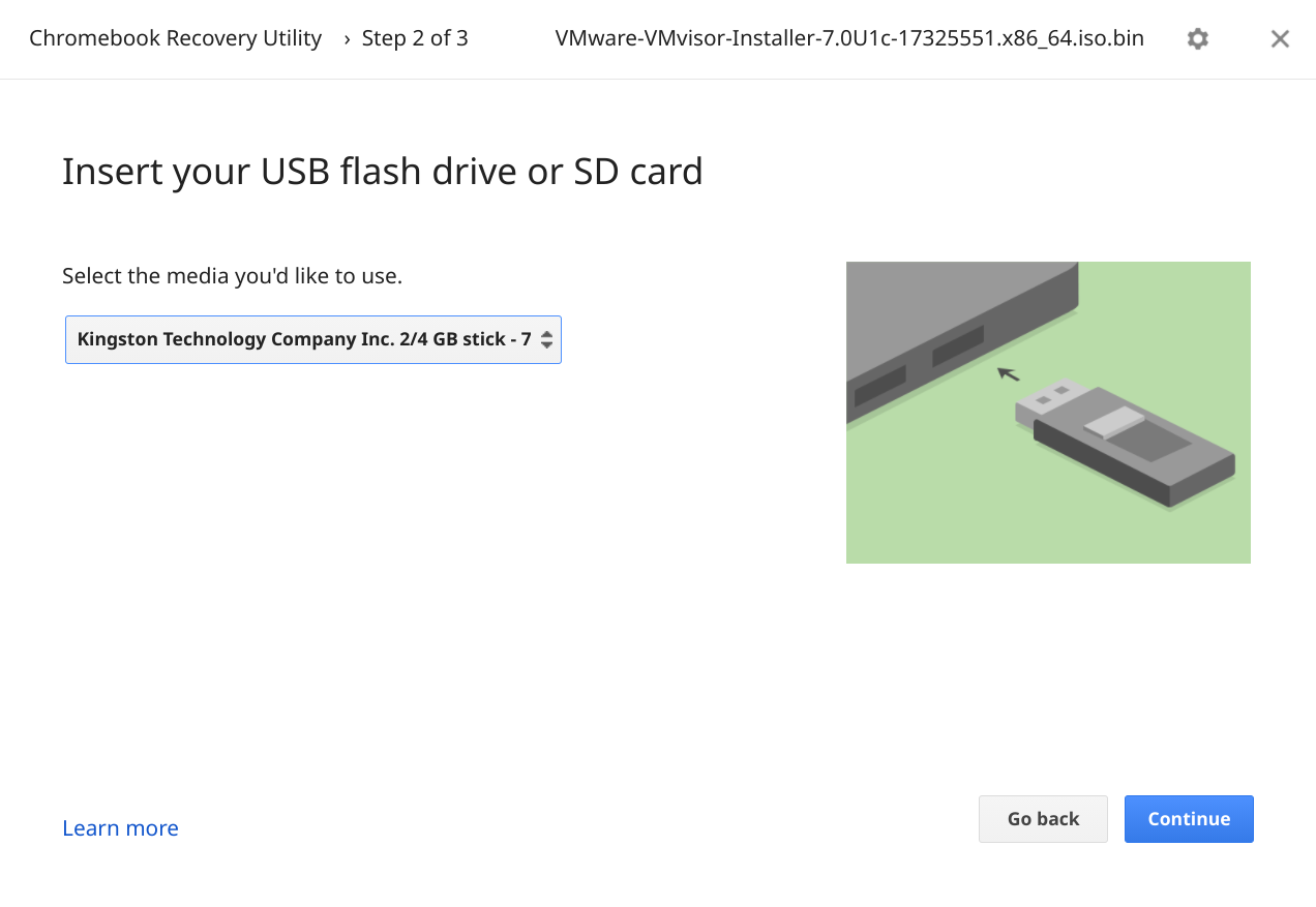 Selecting the drive