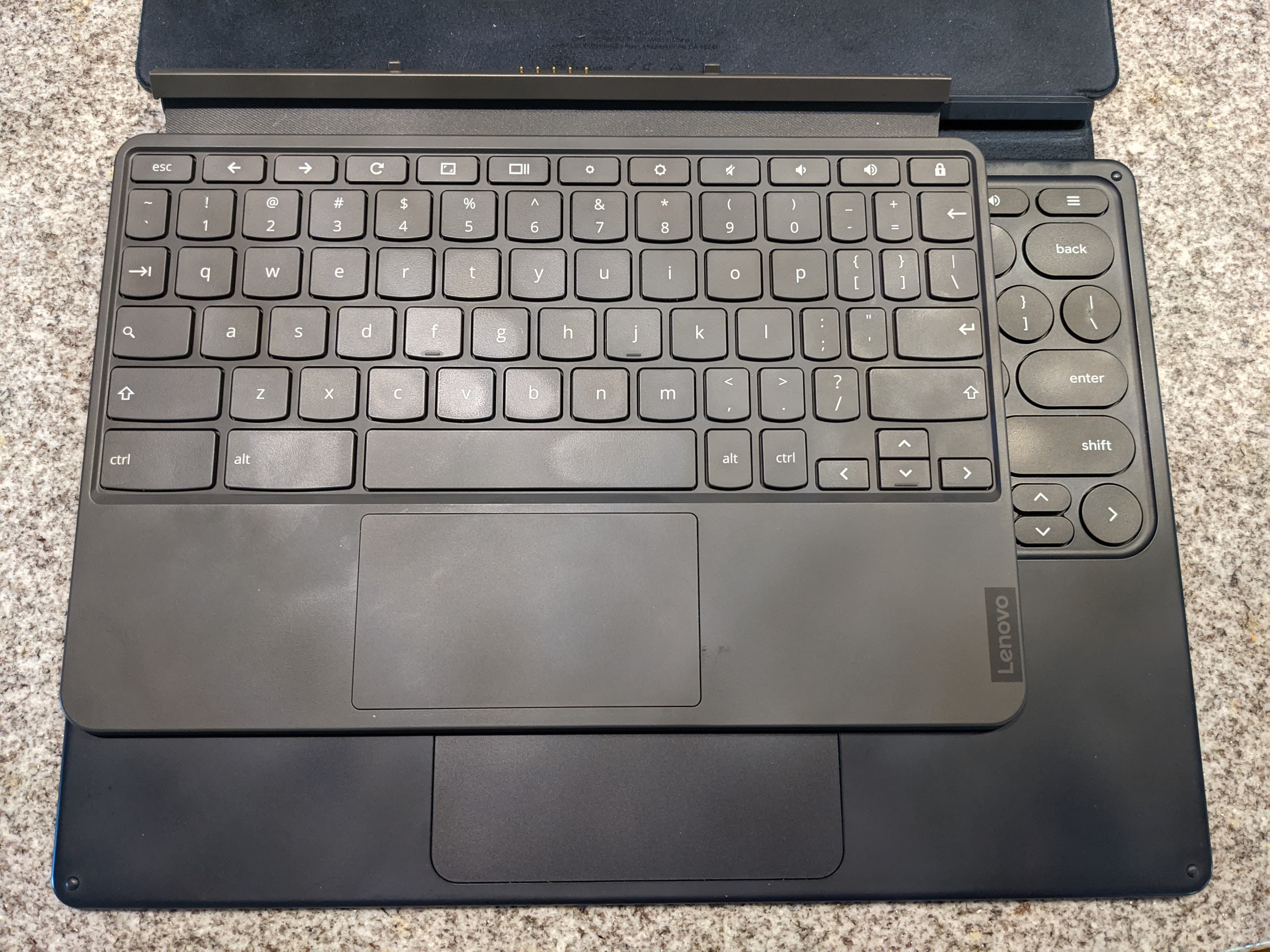 The Duet's keyboard is MUCH smaller