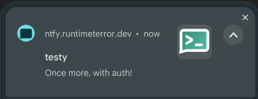 Authenticated notification