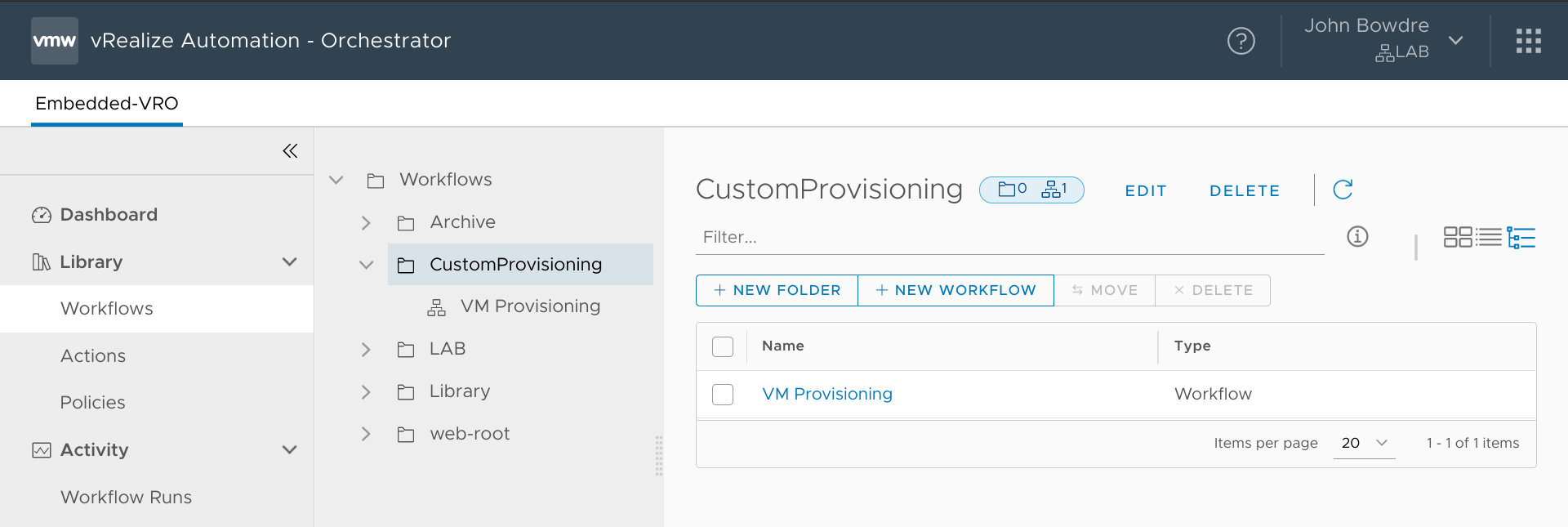 Workflow organization