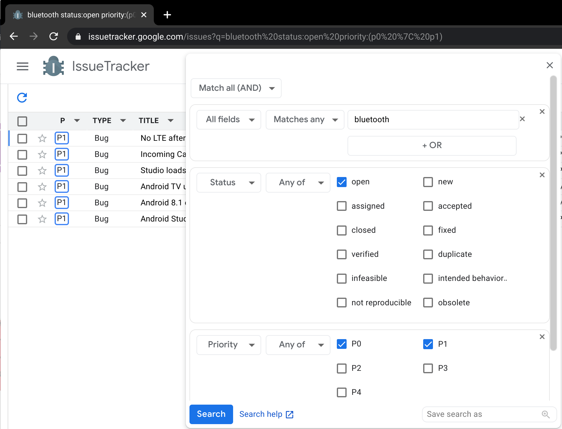 Discovering search filters