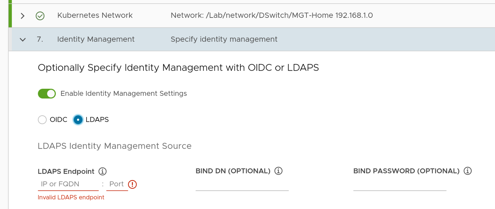 Identity Management section