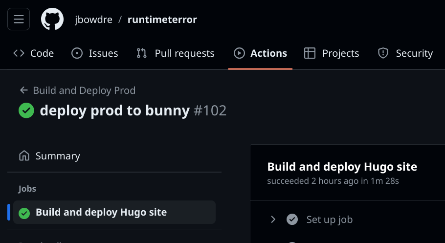 GitHub indicating that the "Build and Deploy Prod" workflow completed successfully