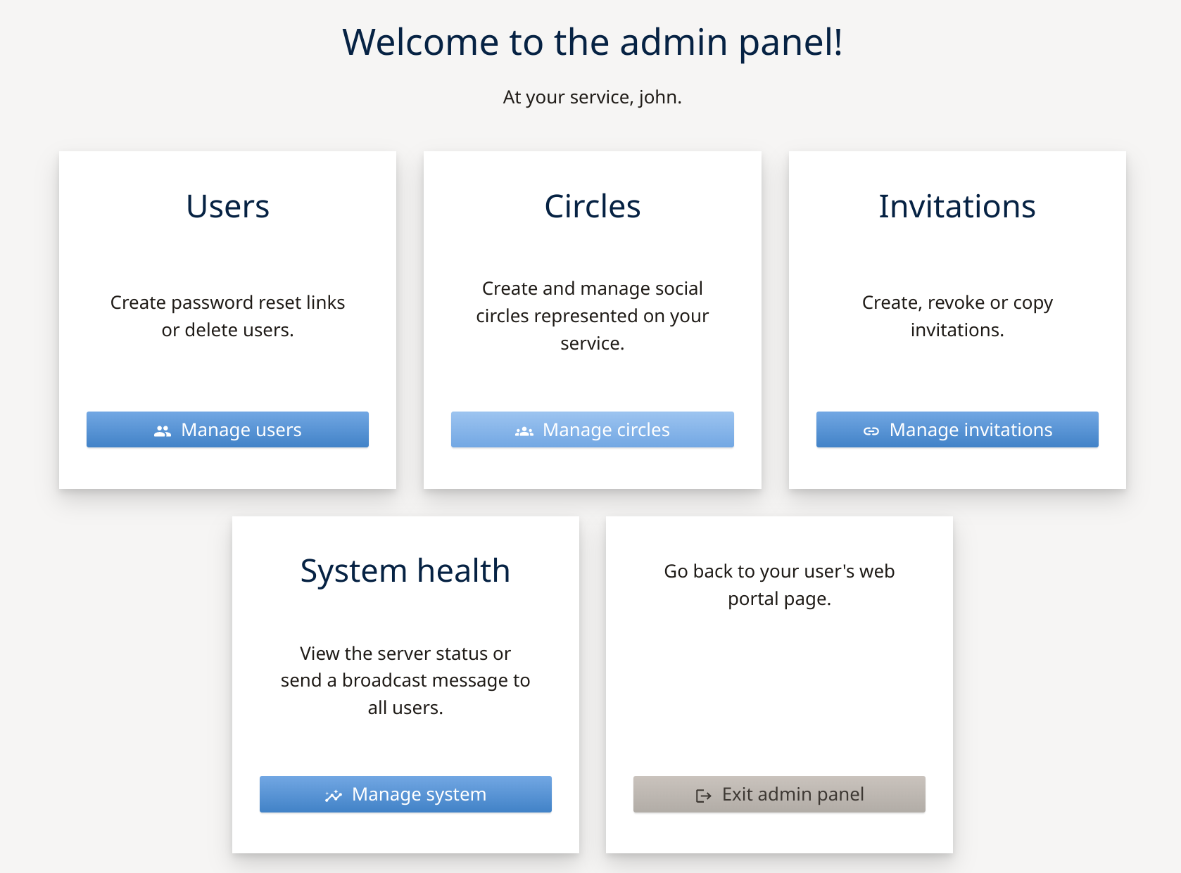 Snikket admin panel