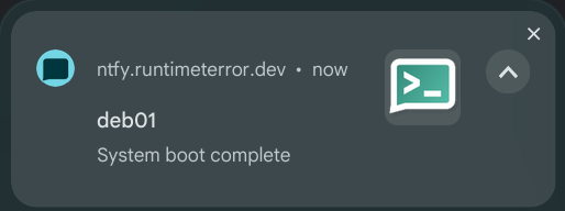 Boot notification