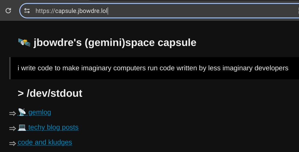 Gemini capsule served over https://