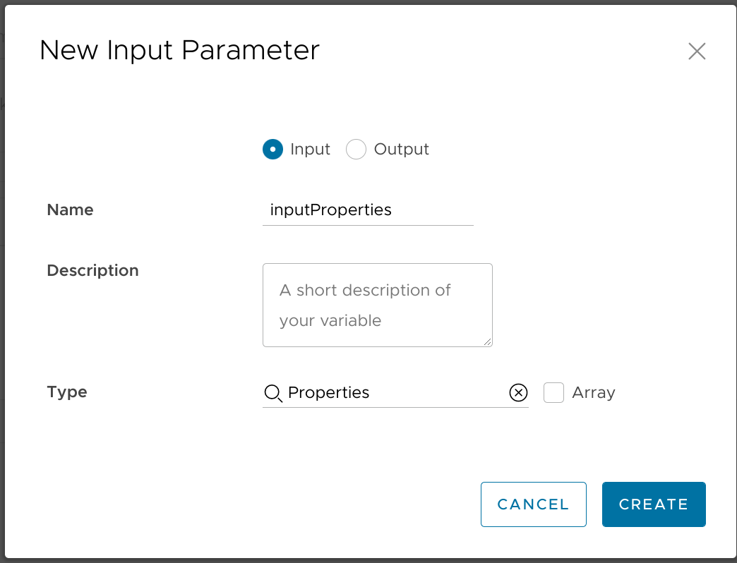 Workflow input