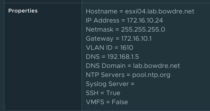 OVF networking settings