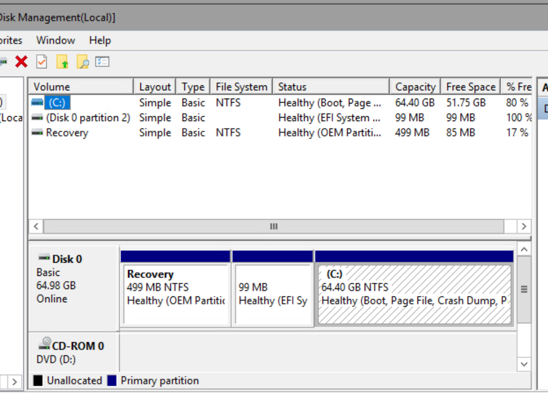 Verify disk size