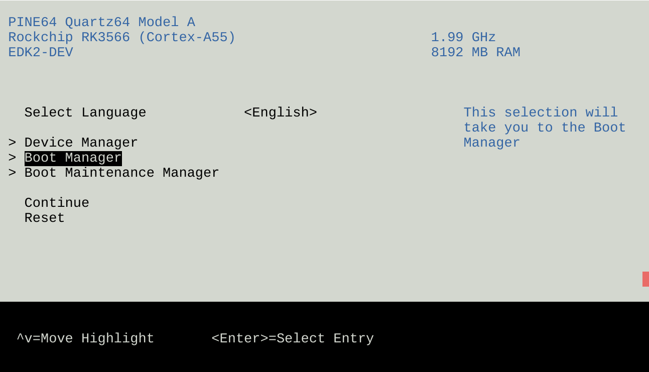 BIOS menu