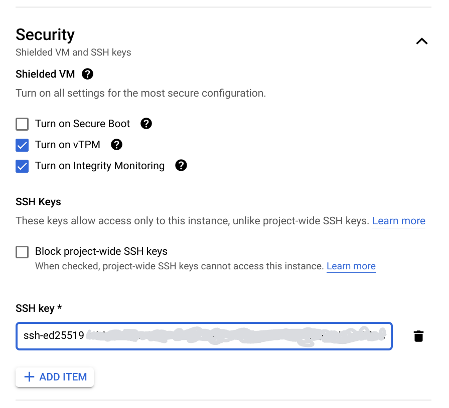 Security configuration