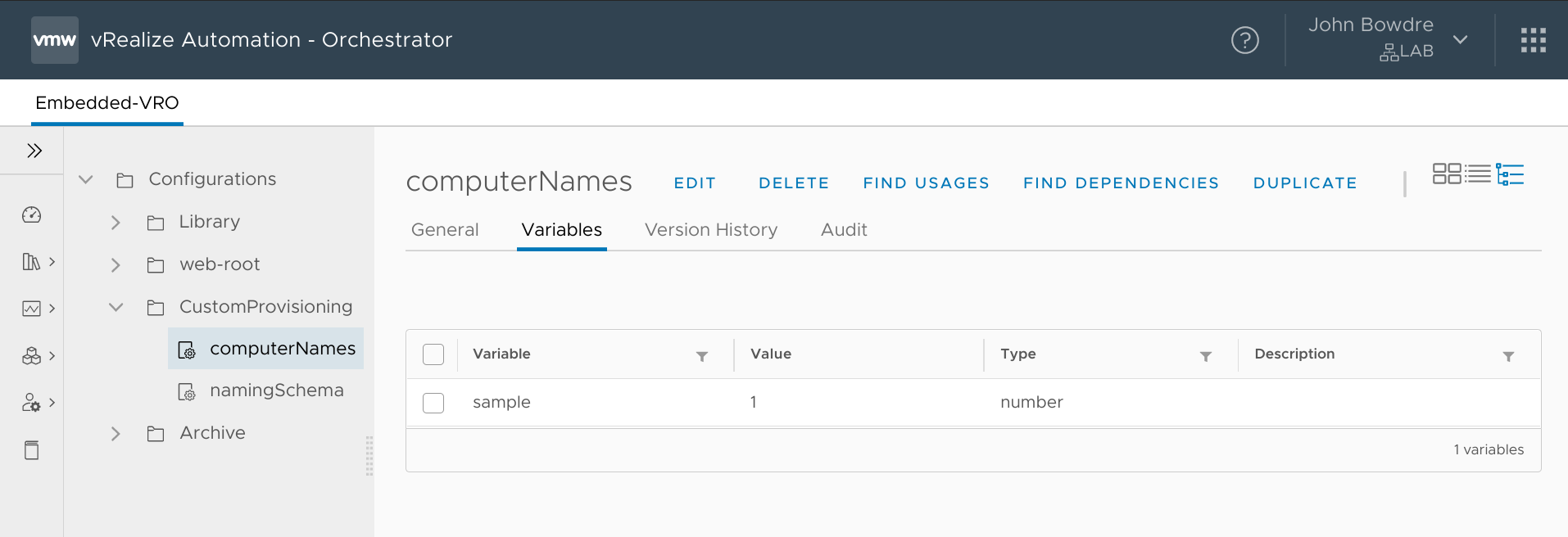 The computerNames configuration